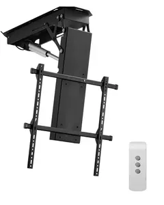 Motorized Ceiling TV Mount For 32 To 70 Inch TVs, Electric Adjustable Ceiling Mount With Flip-Down Mechanism, Max VESA 24 X 24 Inches, Fits TVs Up To 110 Lbs, Cable Management, Remote Included