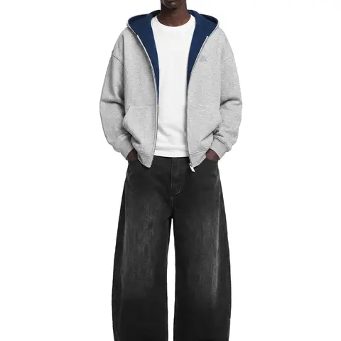 FDR Oversized Heavyweight Zip-Up Hoodie - Unisex Long Sleeve Plus-Size, Soft Thick Fabric with Contrast Hood Lining, Cute 2000s Clothes Streetwear for Thanksgiving Casual Fall Winter Wear