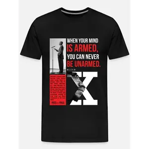 Malcolm X Quote-4442 funny Men’s Short Sleeve Graphic T-shirt Collection black