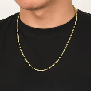 Micro Miami Cuban Chain (Gold) 3mm - Men's Fashion Accessory