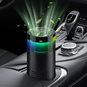 Mini Car Air Purifier, Portable Air Freshener with Light & Aroma Stick for Small Room Automobile