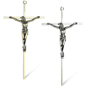 2-Pack Crucifix Wall Cross -  &  Catholic Crosses for Wall, 10"  Wall Crucifix for Home or Door Blessing