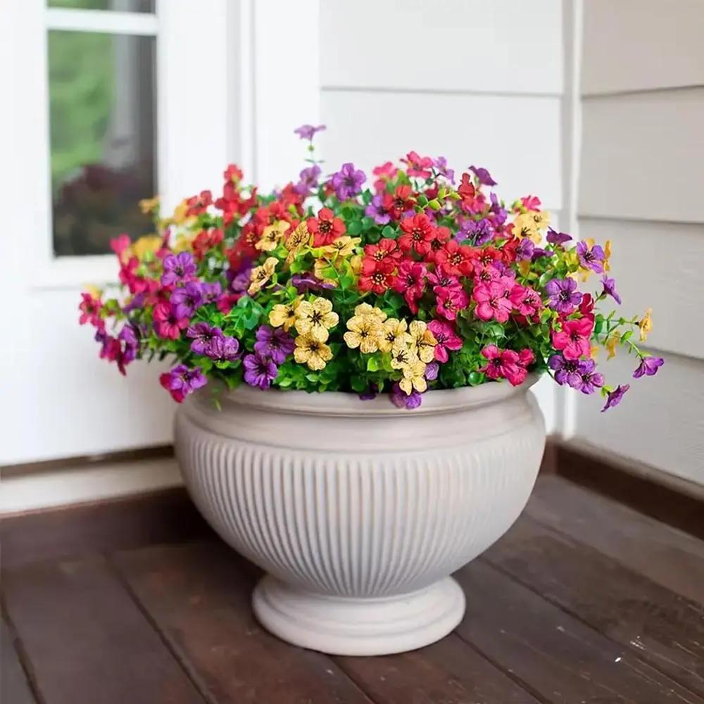 Artificial Flowers, Artificial Plants, 12 pcs/set, UV Resistant Realistic Textures, Spring/Summer Decoration Home Garden Outdoor Decorative Flowers SummerVibes