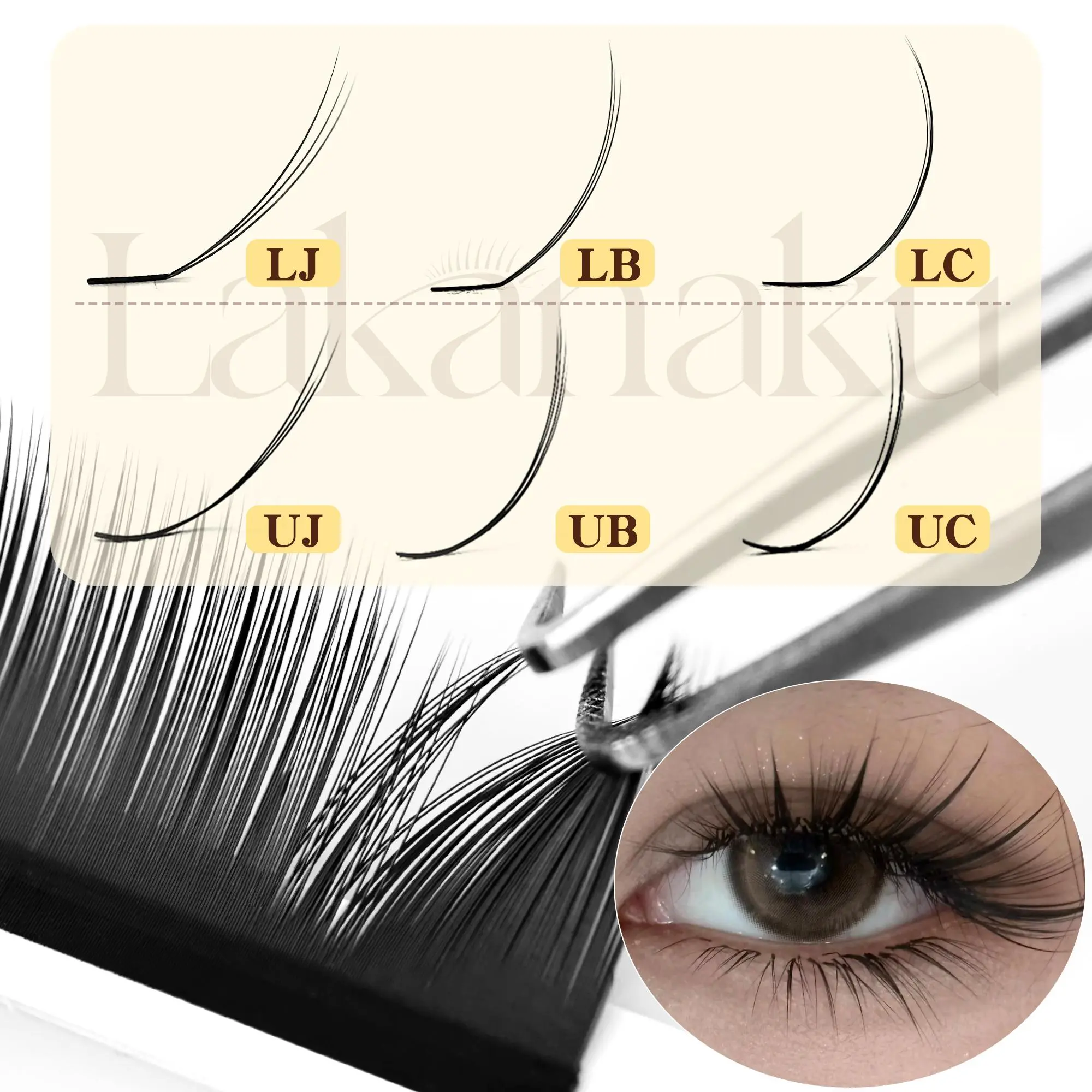 UJ LJ Pre-Bundled Spike Lashes Camellia Eyelashes Automatic Flowering Eyeash Extensions Blooming Lash LB UB Lash Tray All Size 2026 New