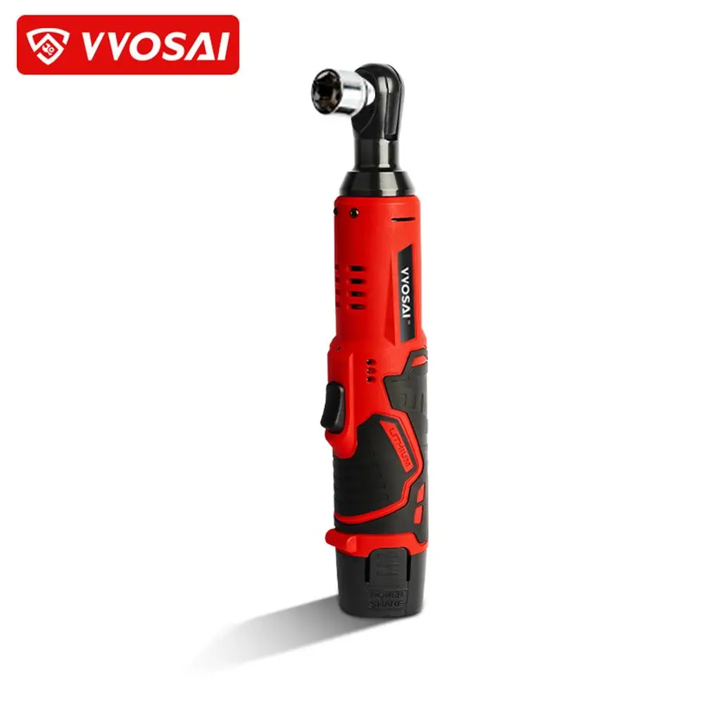 VVOSAI Electric Right-angle Wrench Power Tools with Accessories, 1 Set 12V 45NM 3/8" Electric Right-angle Wrench, Power Tools Wrench Socket for Removi