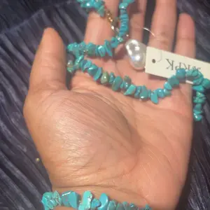 Boho Style Irregular Turquoise Decor Pendant Necklace & Bracelet, Jewelry Set, Fashion Jewelry for Party, Daily Clothing Decor, Trendy All-match & Exquisite Jewelry for Birthday Gift