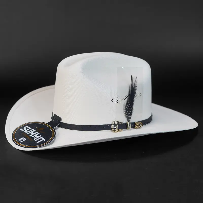 Summit Chaparral 1000x Pluma Negra - Estilo Panter - Sombrero Estilo Sinaloa