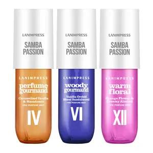 Lanimpress 3 Different Types Fragrance spray, 3.0 FL.OZ Fine Samba Passion Perfume Mist, Long Lasting Scent & Natural Ingredient, Travel Size Amber Vanilla