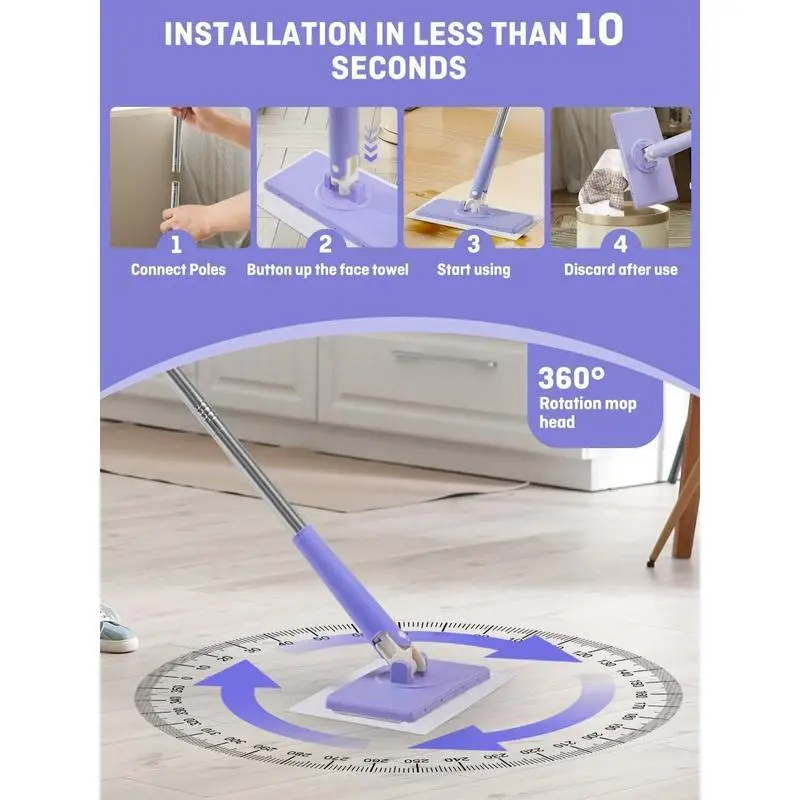 Hands free mop mechanism