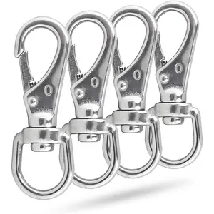 Swivel Eye Snap Hooks 304 Stainless Steel Heavy Duty 2.7 Inch 3.5 Inch Spring Hooks for Keychains Bird Feeders Pet Chains Dog leashes