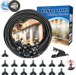 POCKET PANDA Misting System - Outdoor Cooling Kit - Patio/Garden/Pool Mister for BBQ, Trampoline, Canopy & Greenhouse