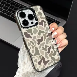 Camo Pattern Shockproof Phone Case for iPhone 7 8XXsmax16 15 14 13 12 11 Pro Max Plus ProtecitvedCover Affordable Anti-Fall Vintage Premium Camouflage anti-fall retrolens with high protection Casing Smartphone Suitable for Samsung S25 ULTRA