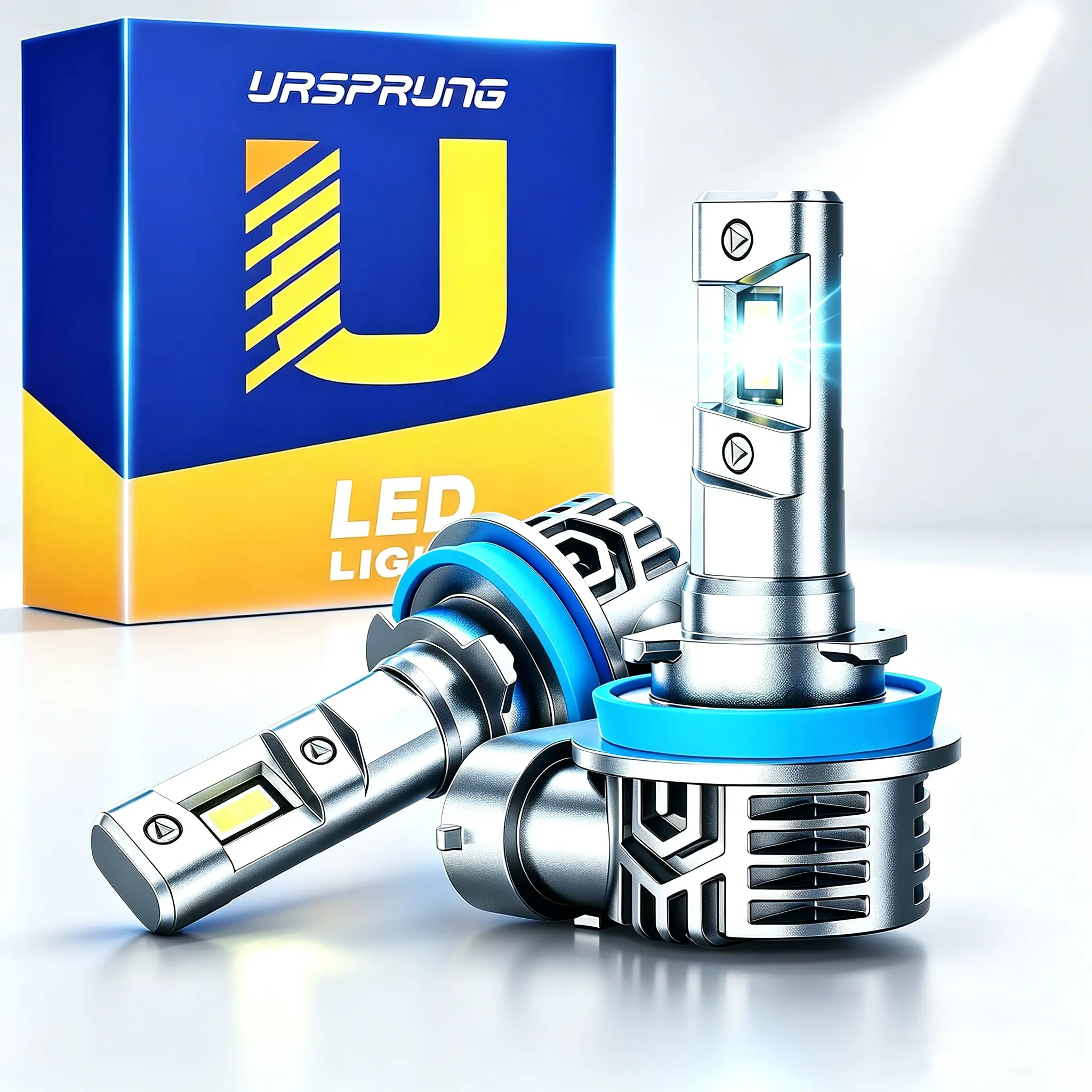 H11 H8 H9 Car LED Headlight Bulbs,700% Increased Brightness,6500K Cool White Light,60000‑Hour Lifespan for Night Driving
