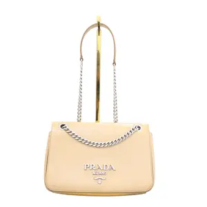 Pre-owned PRADA PRADA Crossbody Bags Saffiano Leather Handbag with Chain Strap and Silver Hardware for Women