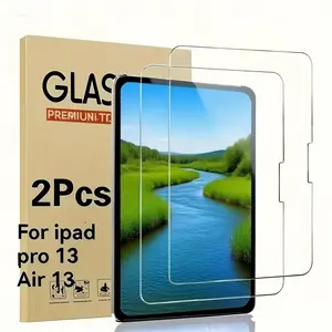 2-piece set suitable for iPad Air 13 inch and Pro 13 2024 screen protectors, high-definition transparent, easy to install