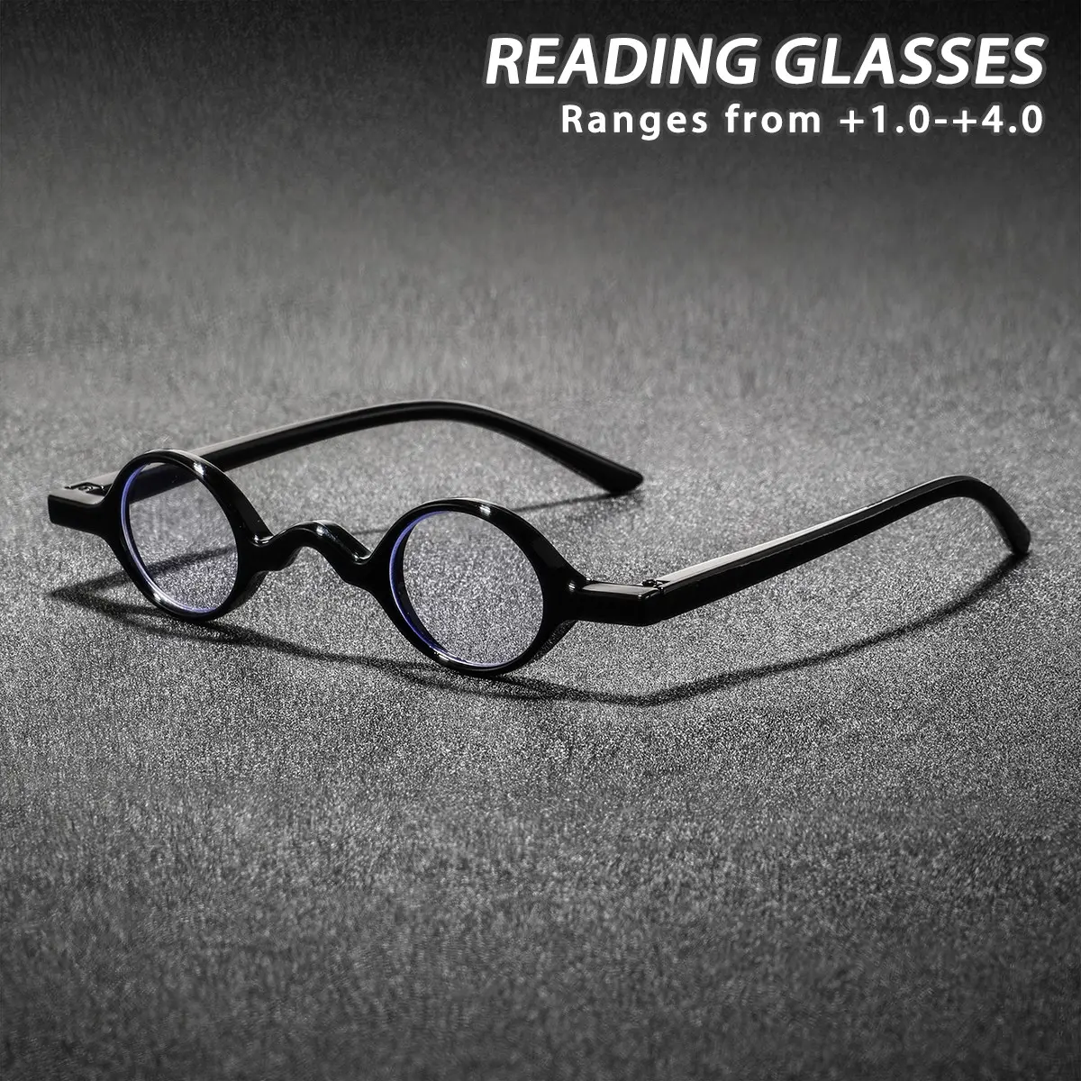 Men's Plastic Round Reading Glasses, Compact Classic Style, Lightweight Casual Fashion Eyewear, Stylish Old Age Readers, Reading Eyeglasses