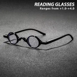 Men's Plastic Round Reading Glasses, Compact Classic Style, Lightweight Casual Fashion Eyewear, Stylish Old Age Readers, Reading Eyeglasses