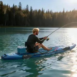 12’x35" Extra Wide Inflatable Paddle Board, 3-Fin SUP with Seat & Full Kit, 450lbs Capacity for Adults, Ideal for Fishing & Yoga