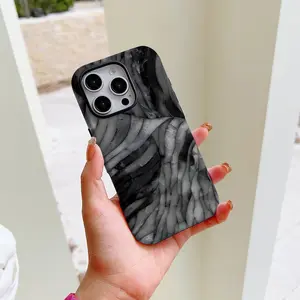 Fashion Gray Marble Phone Case Suitable For iPhone 17 16 16E 15 14 13 12 11 Pro Max Air X XR XSMAX 8 7 Plus Anti-Shock Hard PC Double-layer Back Cover
