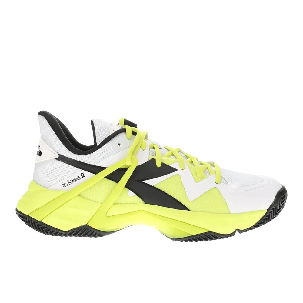diadora Mens B.Icon 2 Clay Tennis Sneakers Shoes - White, Yellow