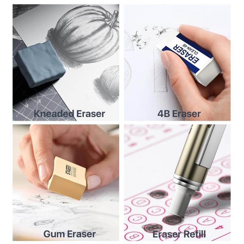 STAGEEK 37PCS Art Mechanical Pencil Set, Drafting Pencil 5 Sizes- 0.3, 0.5, 0.7, 0.9MM & 2PCS 2.0MM Mechanical Drawing Pencils with 492PCS Leads (6B 4B 2B HB 2H 4H Color) for Artist Sketching Drawing&Ballpoint Pen for Student Stationary College Essentials