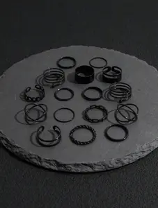 Ring Set for Women Street Style Retro Stackable Rings Chic Fashion Jewelry