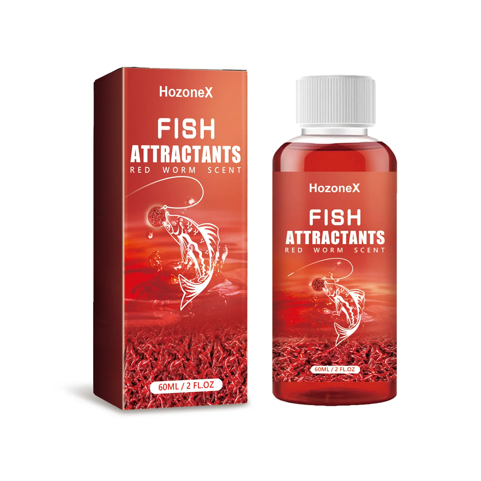 Concentrated Fishing Attractant with Red Worm Extract, Fish Oil, Shrimp Powder for Rapid Bait Enhancement