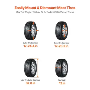 VEVOR Electric Tire Changer, 18 Spindle, Durable Tire Changer Tire Balancer with 1.5 HP Motor, Accurate Tire Changer Tire Balancer with Auto Calibration Mode, FIt for Sedans/SUVs/Pickup TrucksVEVOR Super Brand Day