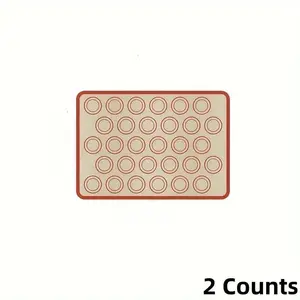 2 Counts Food Grade Silicone Baking Mats, Ideal for Macarons and Cookies, Festive Themed Designs for Holidays, Durable and Reusable