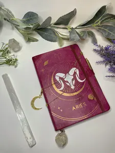 Aries Journal w/ Clear Quartz Crystal