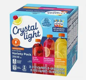 (60 Count) Crystal Light Sugar-Free Lemonade Fruit Punch Variety Pack Drink Mix