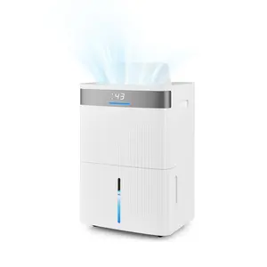COSTWAY - 96 Pints Dehumidifier with 24H Timer and 3-Color Indicator-White