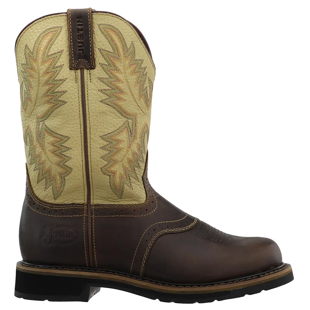 Justin Original Workboots Mens Superintendent 11 Inch Electrical Hazard Round Toe  Work/Duty - Beige, Brown