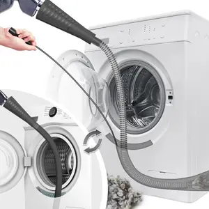 2 PCS Dryer Vent Cleaner Kit with Guide Wire Vacuum Hose Attachment Brush Lint Remover Power Washer and Dryer Vent Vacuum Hose Black