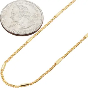 18k Yellow Gold Filled 2mm Curb Cuban Link Barrel Chain Necklace 20”-24”