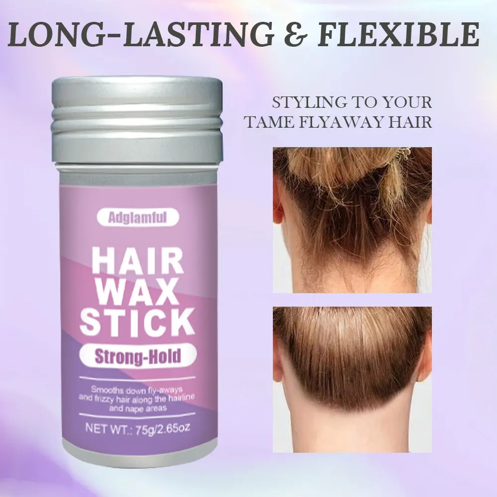 Lavender Scent Hair Wax Stick - Single Item Haircare Styling Gel, Medium to Strong Hold, Tames Frizz & Flyaways, Creates Sleek Ponytails/Buns, Lightweight Non-Sticky, 2.65oz (75G) Travel Size for Adults