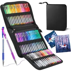 Glitter Gel Pens for Adult Coloring Books, 96 Pack Artist Gel Pens Marker 48 Colored with 50% More Ink for Adults Drawing Note Taking Crafts Scrapbooks Journaling Doodling Diary