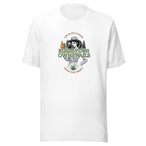 Troop Four Twenty Blaze Your Own Trails Unisex T-Shirt for men and women  - Cannabis Themed 420 Weed Apparel unisex style