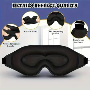 Adjustable Sleep Mask, 3D Contour Design, Universal Fit for All Head Sizes, Soft Comfortable Eye Cover for Night Travel Yoga Nap