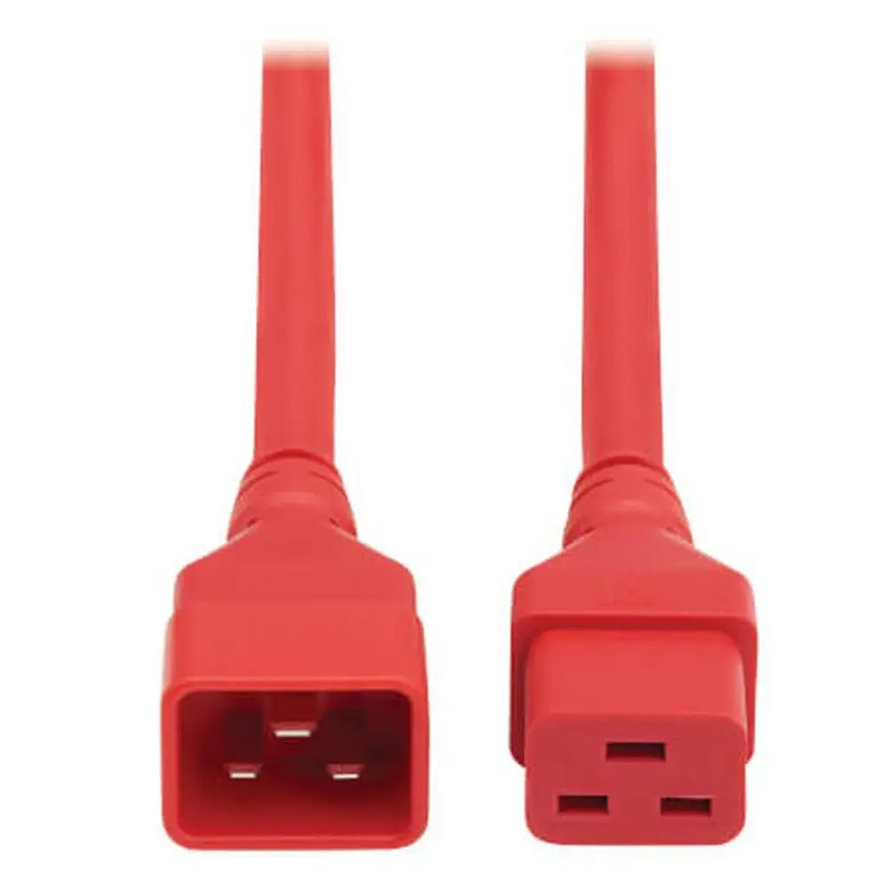 Eaton P036-006-ARD IEC Connectors Power Extension Cord, 20A Capacity, 12 AWG Wire, IEC-320-C19 to C20, 6 ft (1.83m), Red