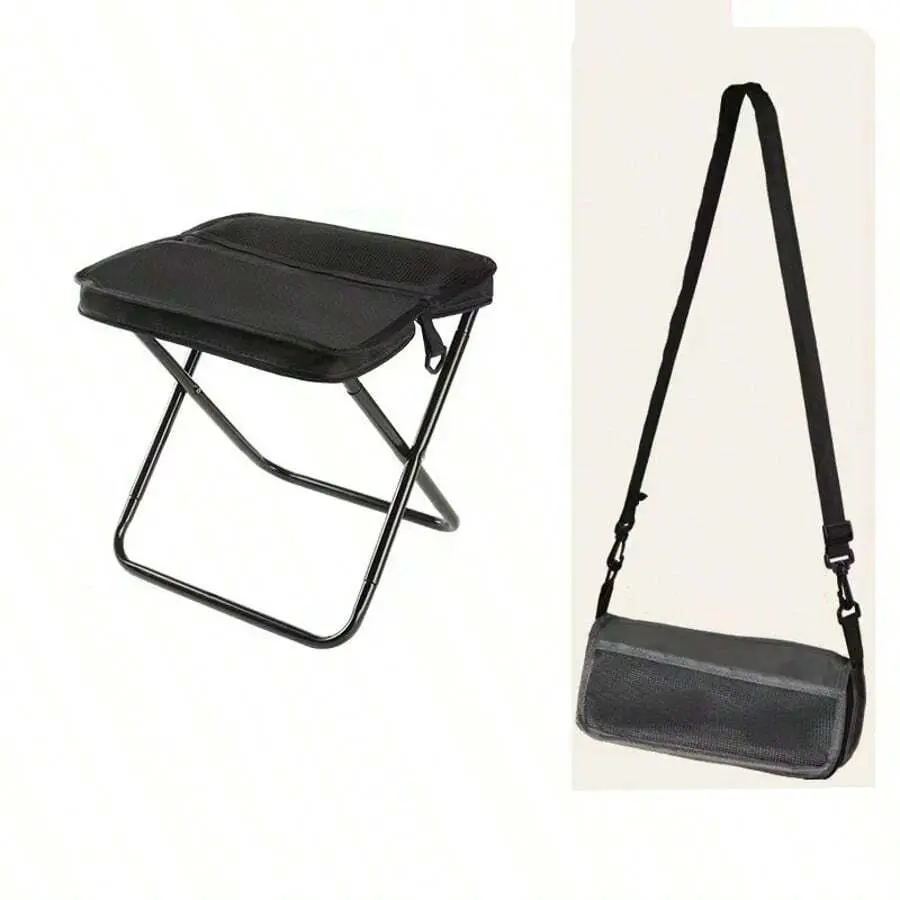 16-Inch Portable Collapsible Stool, Lightweight Folding Camping Chair with 3 Storage Pockets, Backpack-Style Outdoor Seat Supporting 300 lbs for Hiking, Camping & Travel maximum weight capacity