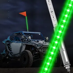 Nilight 1PCS 3FT LED Whip Light with Aluminum Base Green Color Safety Warning Pole Lighted Antenna Whips for RZR Polaris Dune Buggy Off-Road Truck UTV ATV Lighting Outdoor  dealsforyoudays