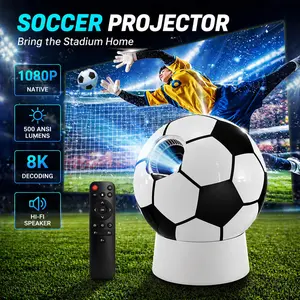 **World Cup Soccer-Shaped Smart Projector – Native 1080P Android 13 Portable Mini Projector with 4K Support, 360° Rotation, Auto Keystone Correction & Auto Focus, WiFi 6, Bluetooth 5.4 for Home Theater, Outdoor Movies & Gaming**