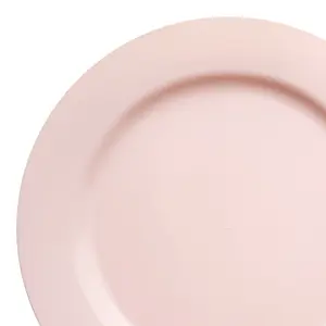 Matte Pink Round Disposable Plastic Appetizer/Salad Plates (7.5")