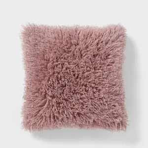 Luxe Faux Mongolian Fur Euro Decorative Pillow Mauve - Threshold