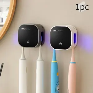 UV Toothbrush Sterilizer Holder, USB Charging Wall Mounted Toothbrush Sterilizer, Multifunctional Bathroom Storage Box, Bathroom Accessories, Toothbrush Holders, Dustproof Toothbrush Holders
