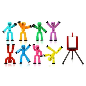 StikBot 8 Solid Colors | Stop Motion Animation Kit + Tripod
