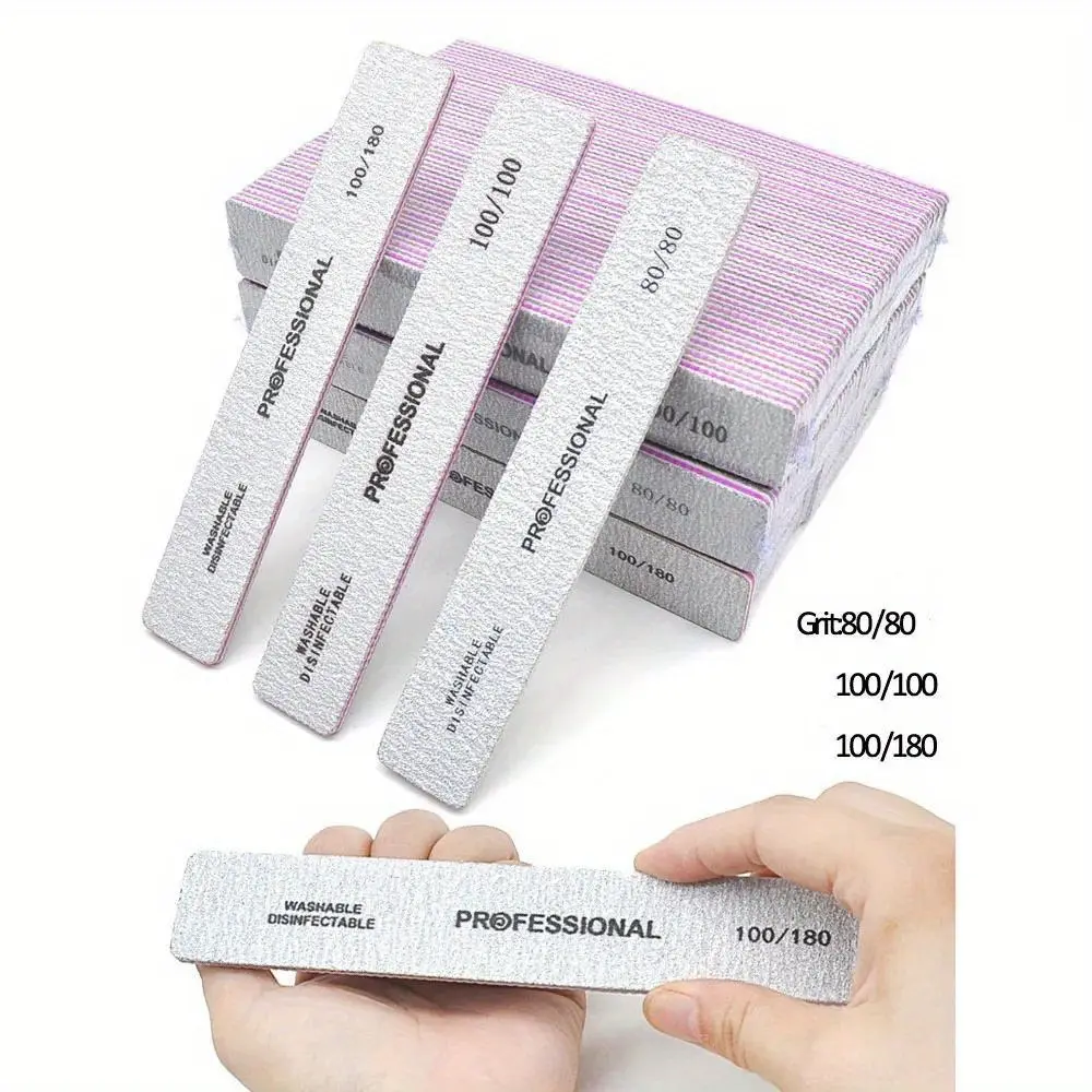 Nail Sanding File  Grits of 80/80, 100/180, Designed for Polishing And Buffing Nails During Manicures