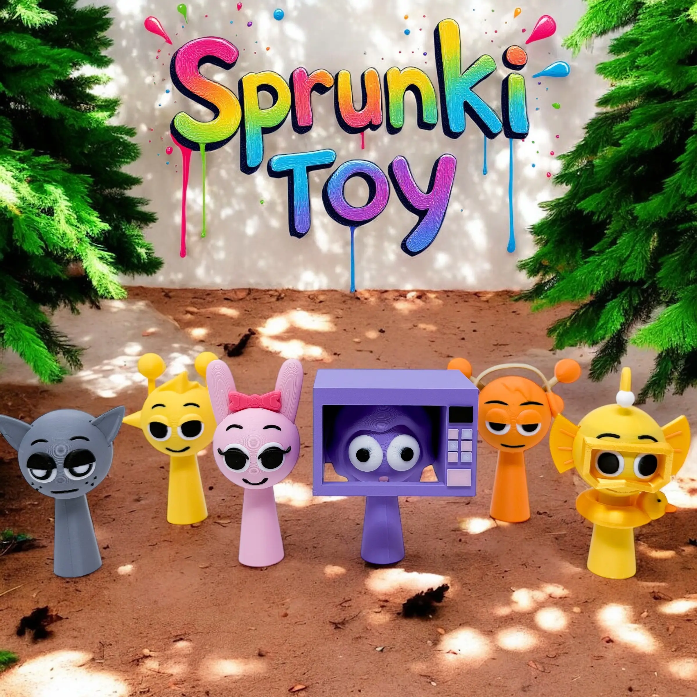 Sprunki 3D Printed Action Figures Combo - Collectible Figurines, Figurine Collectibles, Cake Toppers, Stress Relief Toys for Gamers, Classic & Novelty Birthday Supplies