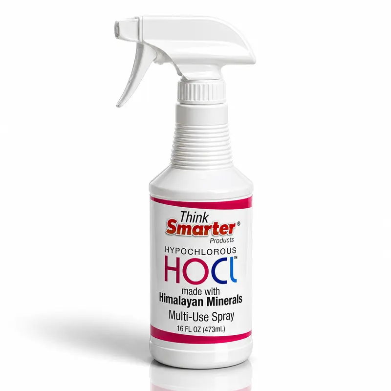 Think Smarter Products 16oz HOCl hypochlorous spray | multi-use spray with Himalayan minerals | fragrance-free daily spray